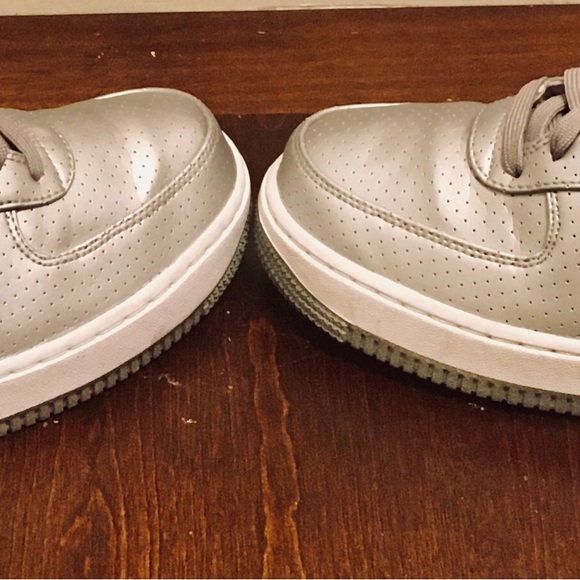 Platinum Nike Air Force Ones - Picture 5 of 6